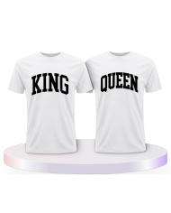 King und Queen mit kurviger Form Couple T-Shirts kaufen | Paarpulli