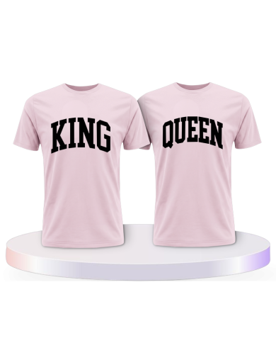 King und Queen mit kurviger Form Couple T-Shirts kaufen | Paarpulli