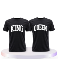 King und Queen mit kurviger Form Couple T-Shirts kaufen | Paarpulli