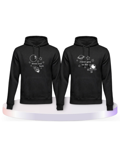 Gemeinsamer Look: I Love you to the Moon and back Hoodies | Paarpulli