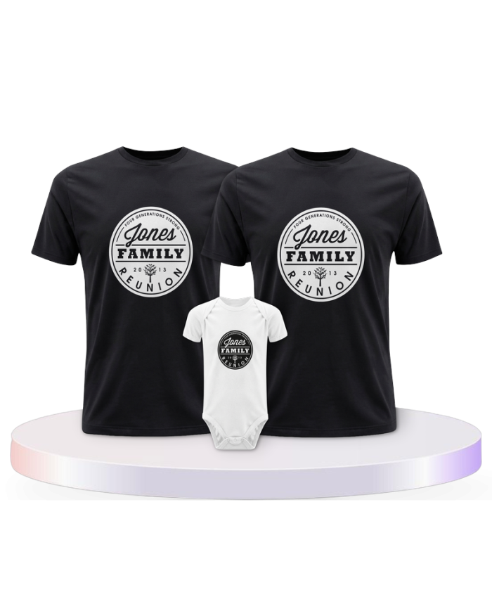 Family Reunion mit Wunschname und Wunschzahl Familienset | Paarpulli