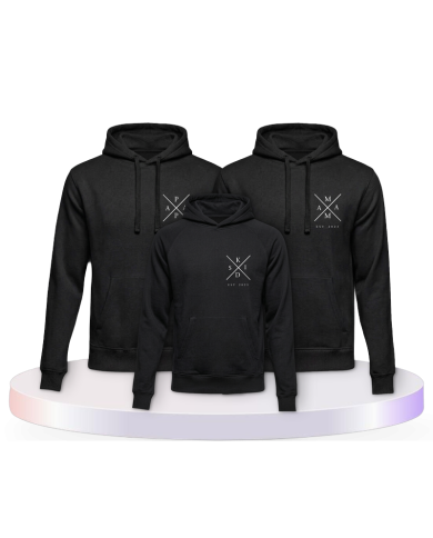 Familienlook Hoodies mit Est Family Wunschjahr | Paarpulli