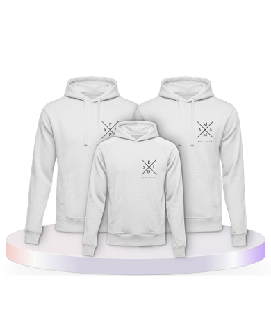 Familienlook Hoodies mit Est Family Wunschjahr | Paarpulli
