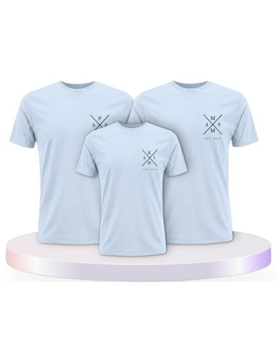 Partnerlook T-Shirts mit Est Family mit Wunschjahr | Paarpulli