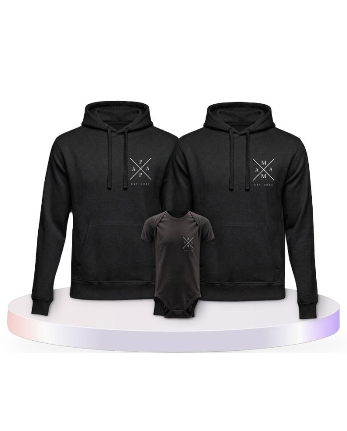 Familienlook Hoodies mit Est Family | Paarpulli