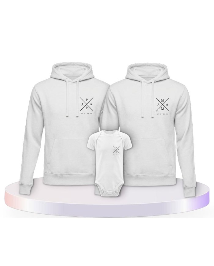 Familienlook Hoodies mit Est Family | Paarpulli