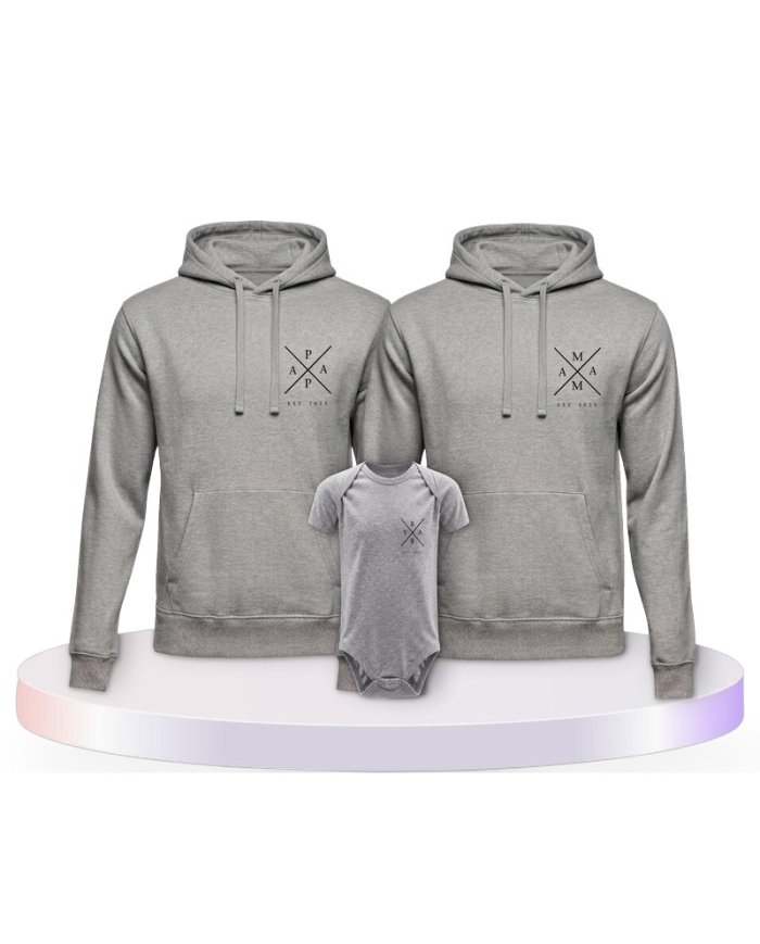 Familienlook Hoodies mit Est Family | Paarpulli