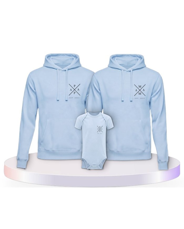 Familienlook Hoodies mit Est Family | Paarpulli