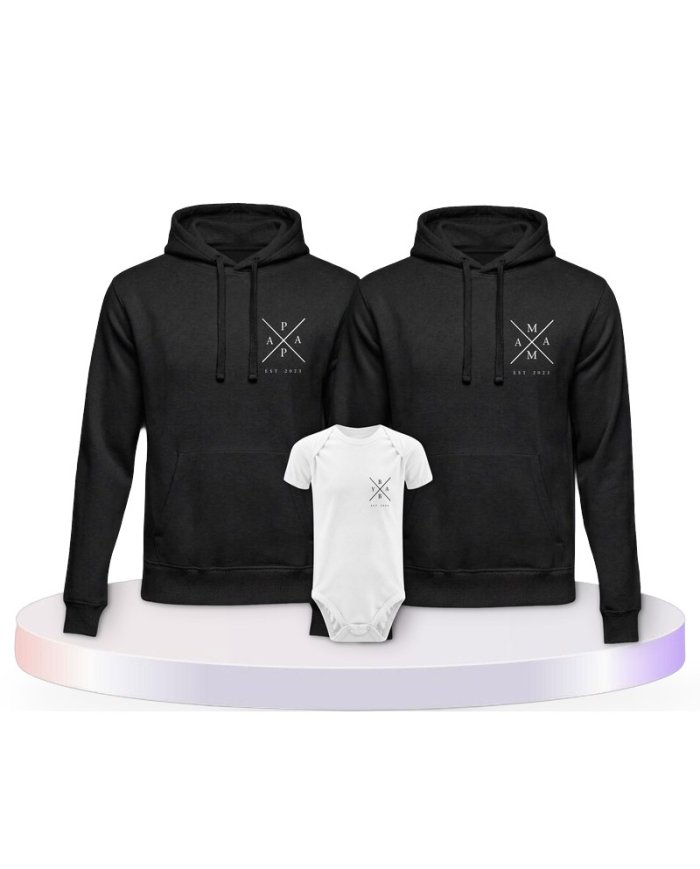 Familienlook Hoodies mit Est Family | Paarpulli