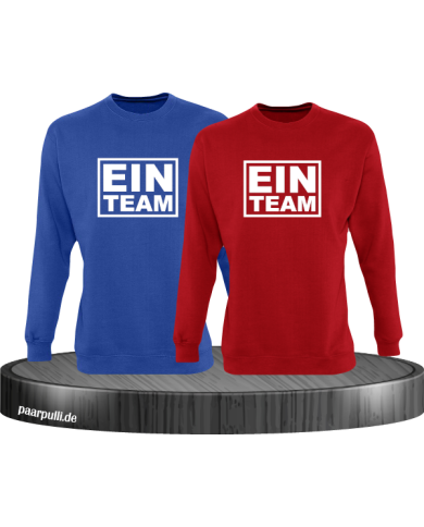 Ein Team Partnerlook sweatshirts in blau-rot