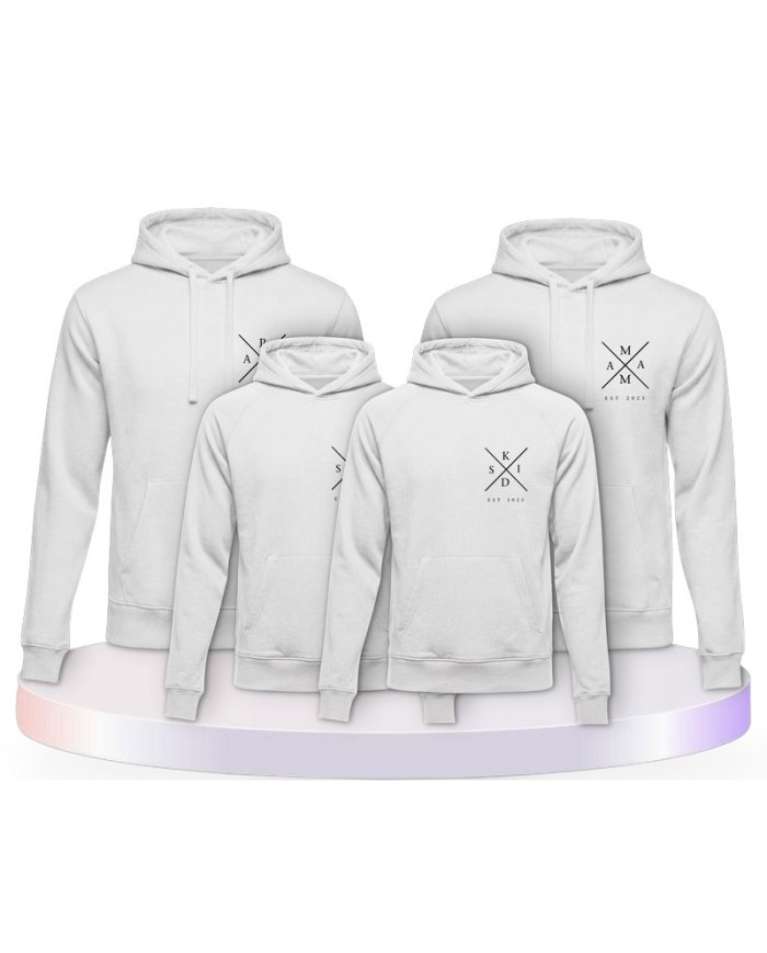 Familienlook Hoodies mit Est Family | Paarpulli