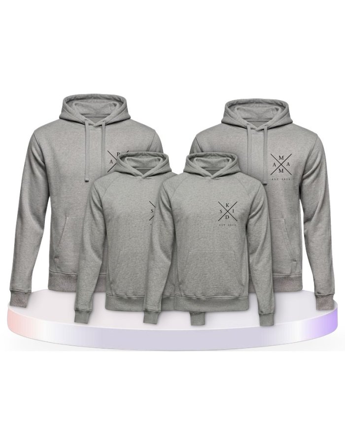 Familienlook Hoodies mit Est Family | Paarpulli
