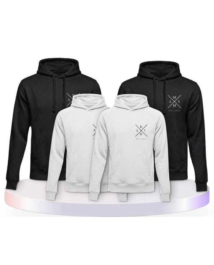 Familienlook Hoodies mit Est Family | Paarpulli