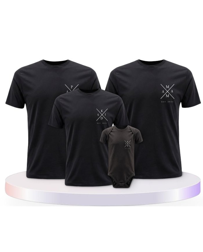 Est Family Familienset T-Shirts mit Babybody | Paarpulli