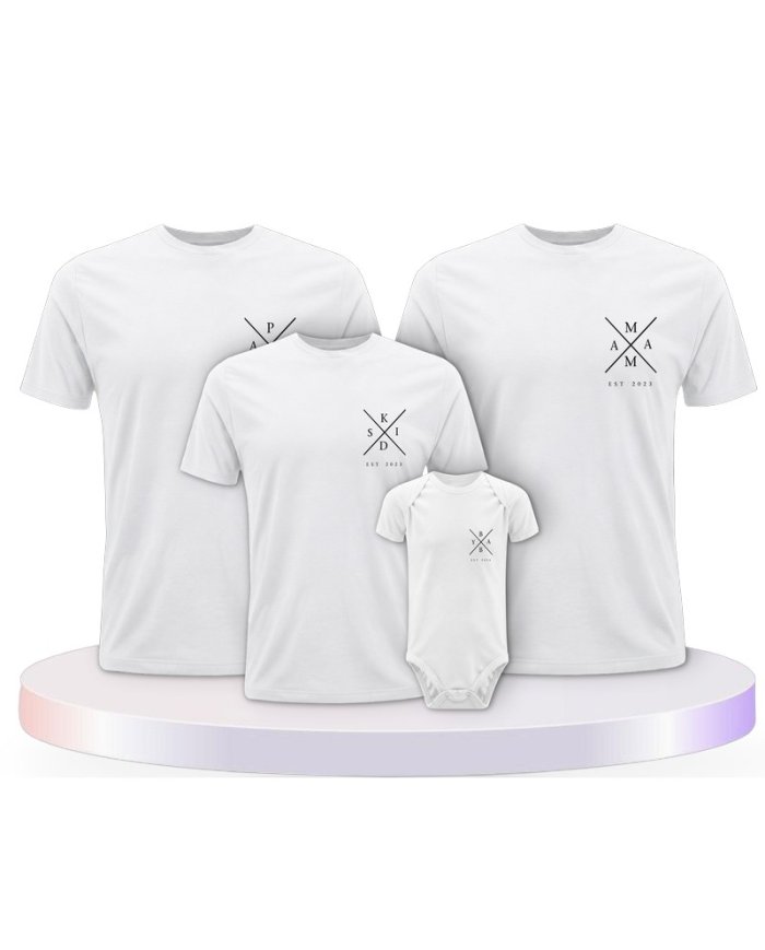 Est Family Familienset T-Shirts mit Babybody | Paarpulli