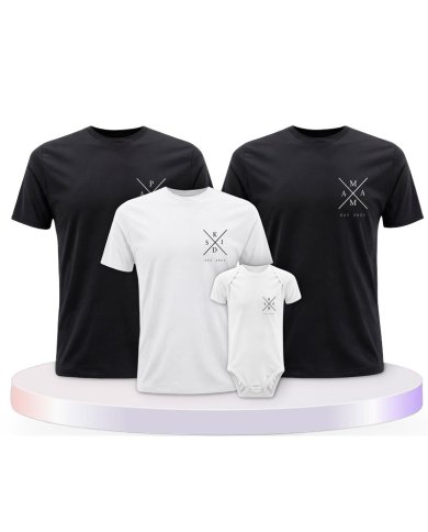 Est Family Familienset T-Shirts mit Babybody | Paarpulli