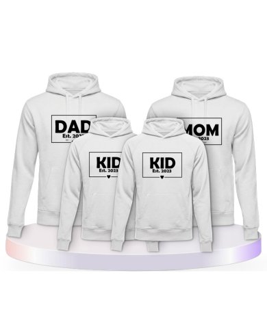 Familienlook Hoodies mit Dad Mom Mini Kid | Paarpulli