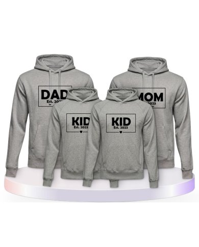 Familienlook Hoodies mit Dad Mom Mini Kid | Paarpulli
