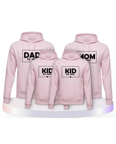 Familienlook Hoodies mit Dad Mom Mini Kid | Paarpulli