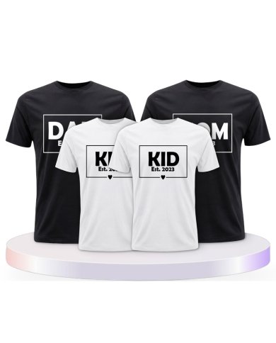 Familienlook T-Shirts mit Dad Mom Mini Kid | Paarpulli