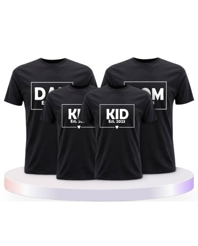 Familienlook T-Shirts mit Dad Mom Mini Kid | Paarpulli