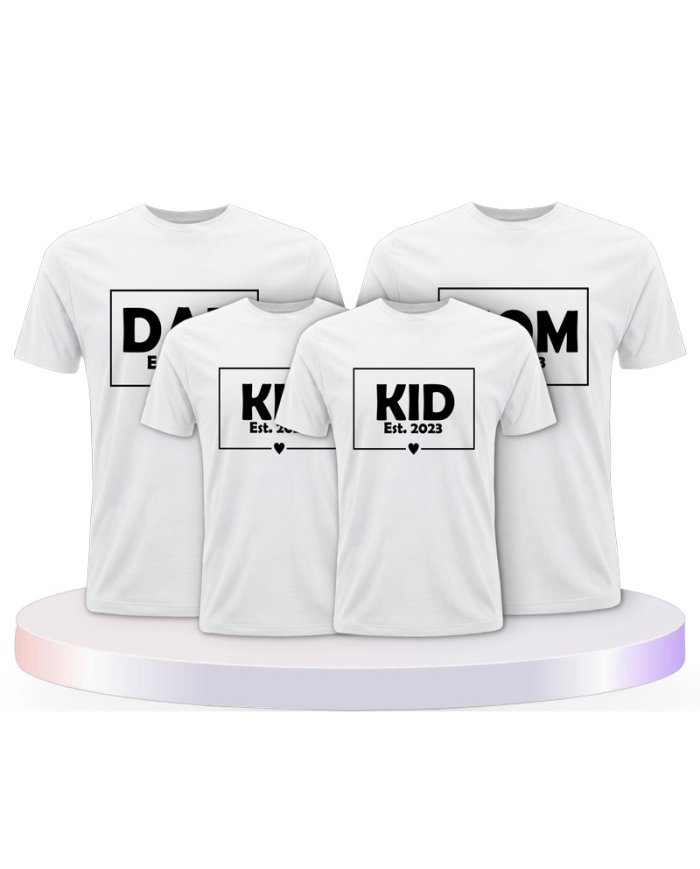 Familienlook T-Shirts mit Dad Mom Mini Kid | Paarpulli