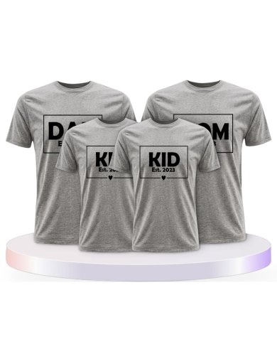 Familienlook T-Shirts mit Dad Mom Mini Kid | Paarpulli