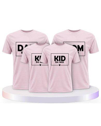 Familienlook T-Shirts mit Dad Mom Mini Kid | Paarpulli