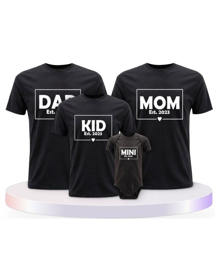 Familienlook T-Shirts mit Dad Mom Mini Kid | Paarpulli