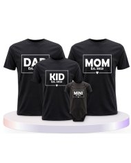 Familienlook T-Shirts mit Dad Mom Mini Kid | Paarpulli