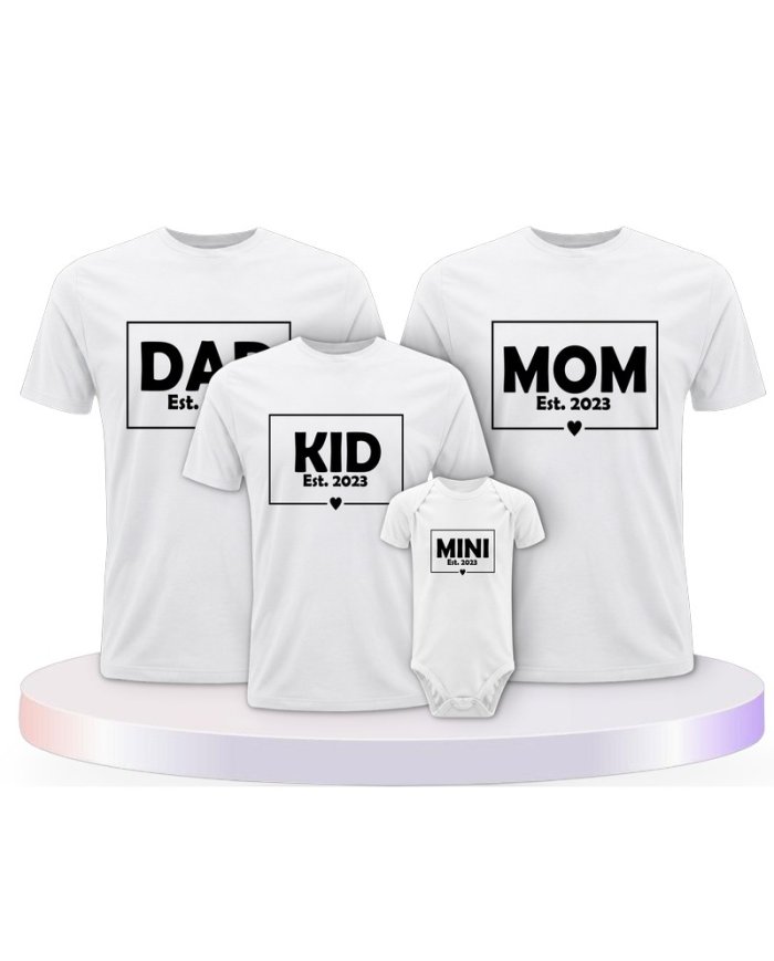 Familienlook T-Shirts mit Dad Mom Mini Kid | Paarpulli