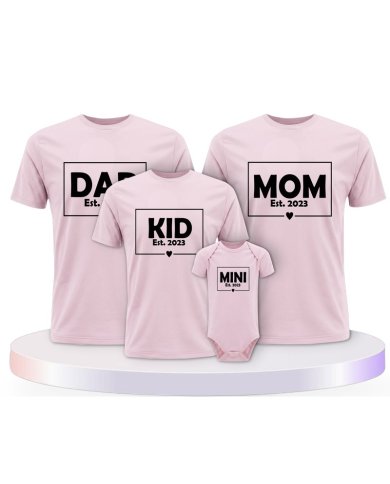 Familienlook T-Shirts mit Dad Mom Mini Kid | Paarpulli