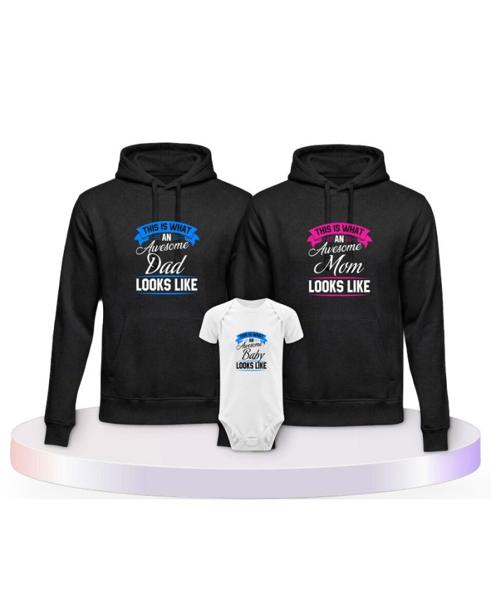 This Is What An Awesome Family Looks Familien Hoodies | Paarpulli