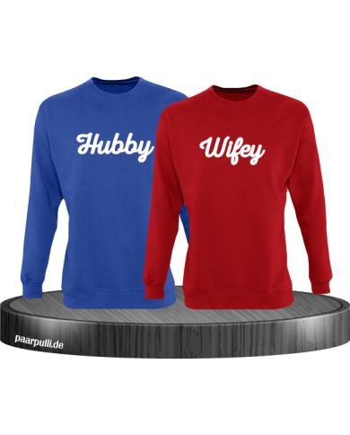 Hubby Wifey Sweater in blau-rot