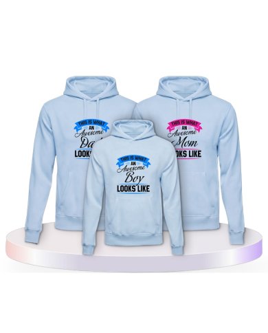 This Is What An Awesome Family Looks Familienset Hoodies | Paarpulli