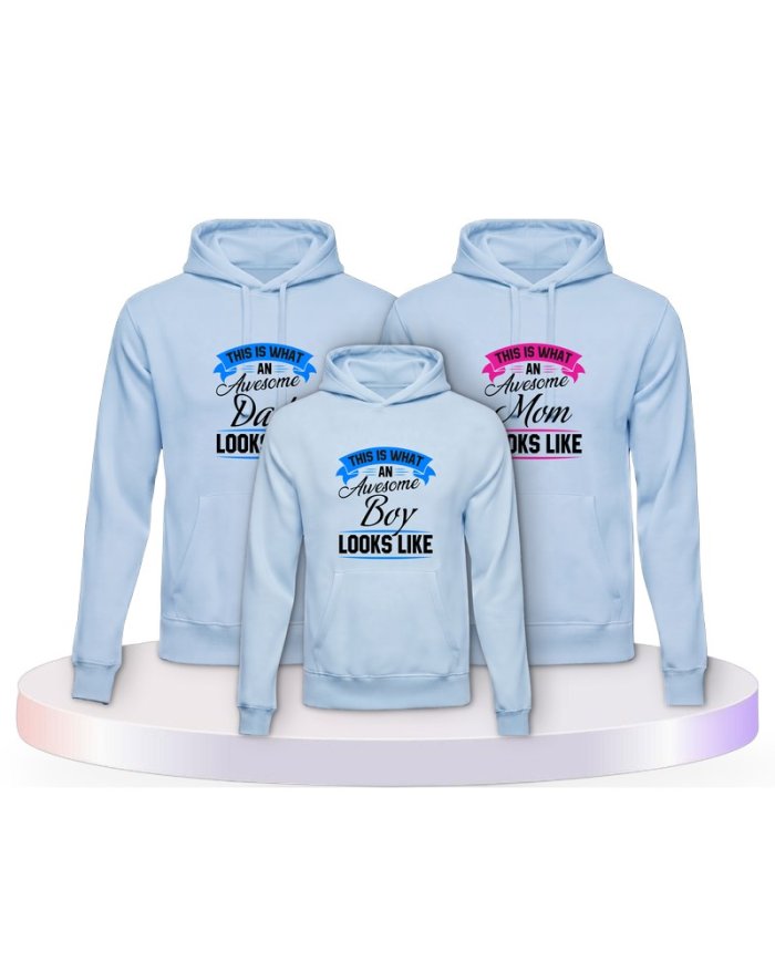 This Is What An Awesome Family Looks Familienset Hoodies | Paarpulli