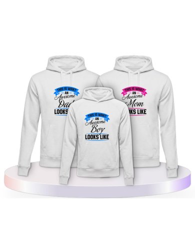 This Is What An Awesome Family Looks Familienset Hoodies | Paarpulli