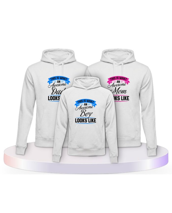 This Is What An Awesome Family Looks Familienset Hoodies | Paarpulli