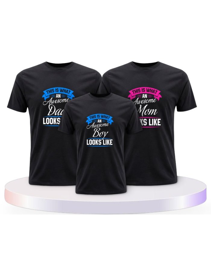 This Is What An Awesome Family Looks Familienset T-Shirts | Paarpulli