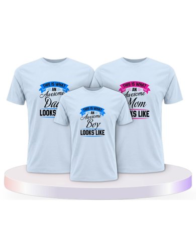 This Is What An Awesome Family Looks Familienset T-Shirts | Paarpulli