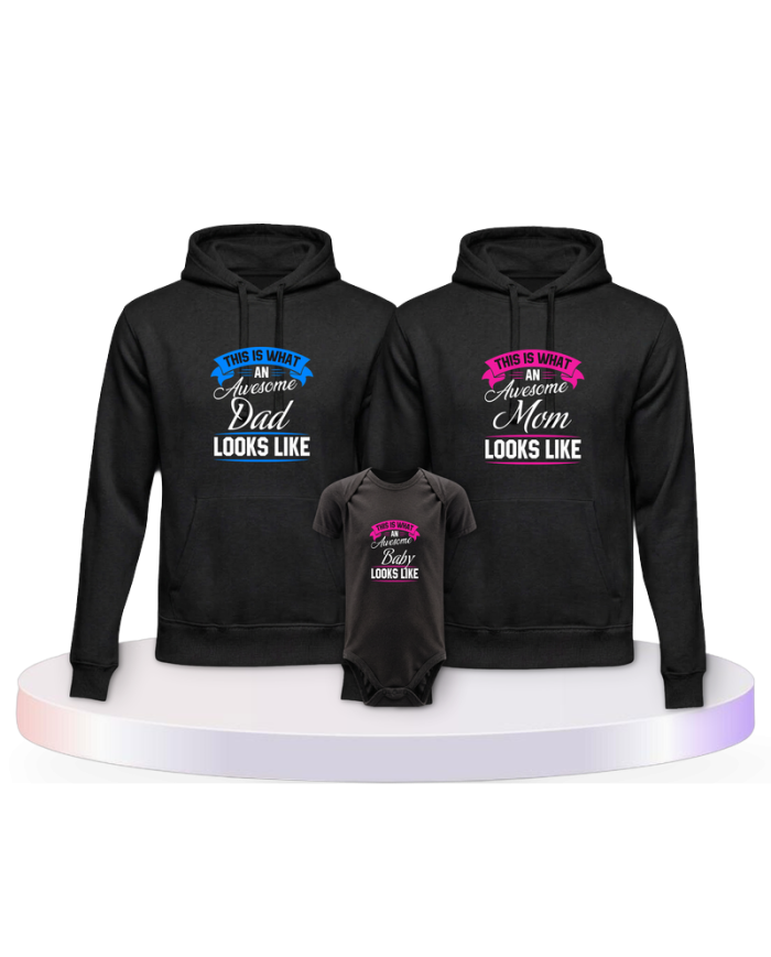 This Is What An Awesome Family Looks Familien Hoodies | Paarpulli