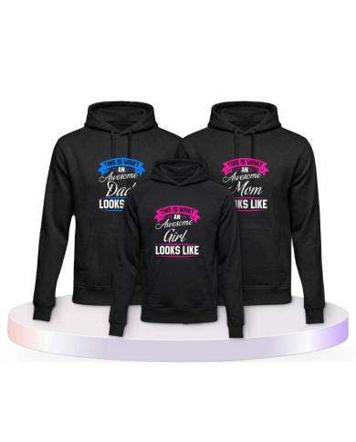 This Is What An Awesome Family Looks Familienset Hoodies | Paarpulli