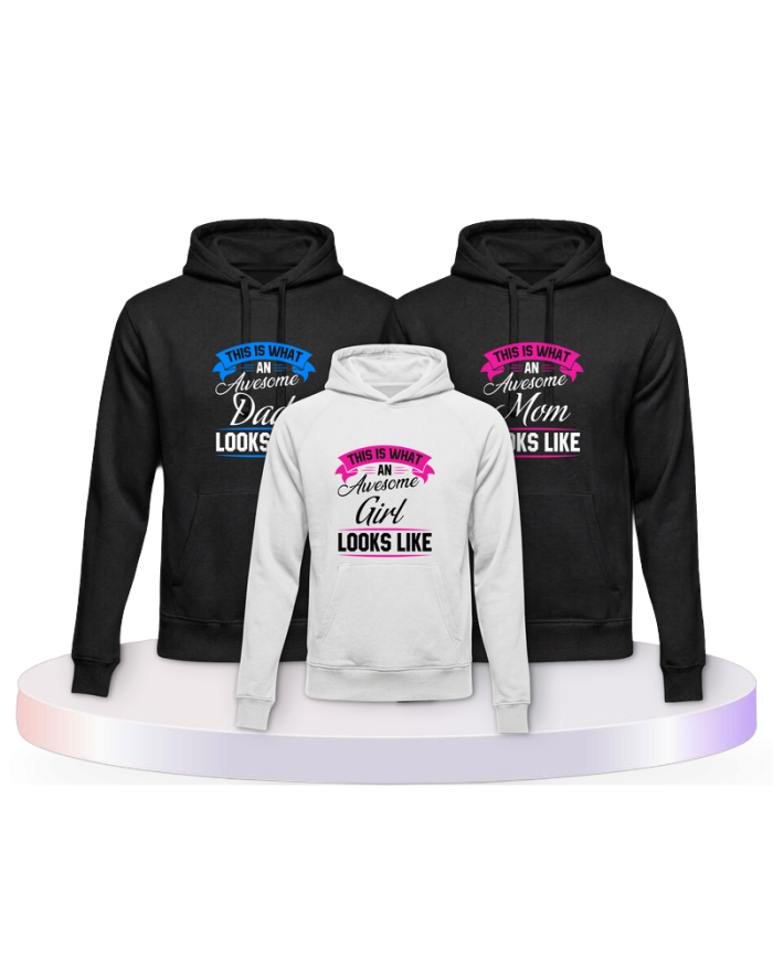 This Is What An Awesome Family Looks Familienset Hoodies | Paarpulli