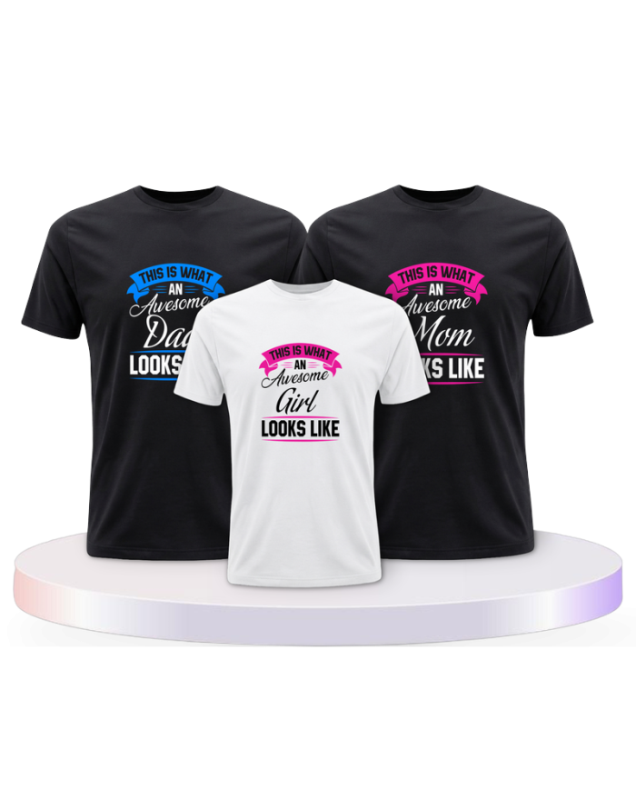 This Is What An Awesome Family Looks Familienset T-Shirts | Paarpulli