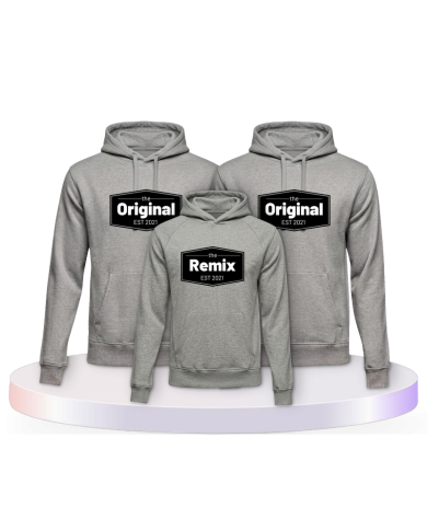 The Original The Remix mit Wunschdatum Familienset Hoodies | Paarpulli
