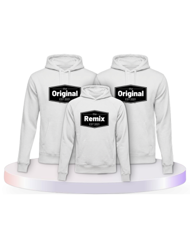 The Original The Remix mit Wunschdatum Familienset Hoodies | Paarpulli