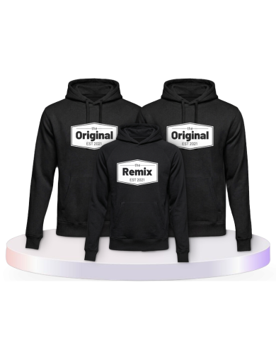 The Original The Remix mit Wunschdatum Familienset Hoodies | Paarpulli