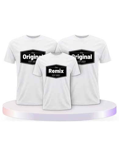 The Original The Remix mit Wunschdatum Familien T-Shirts | Paarpulli