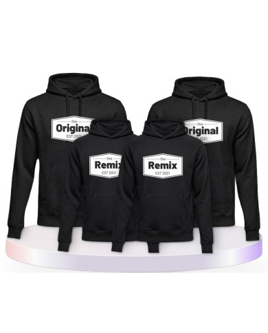 The Original the Remix mit Wunschdatum Familienset Hoodies | Paarpulli