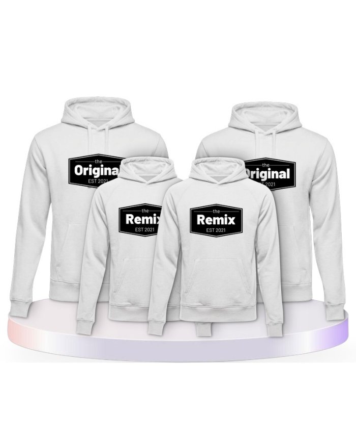 The Original the Remix mit Wunschdatum Familienset Hoodies | Paarpulli